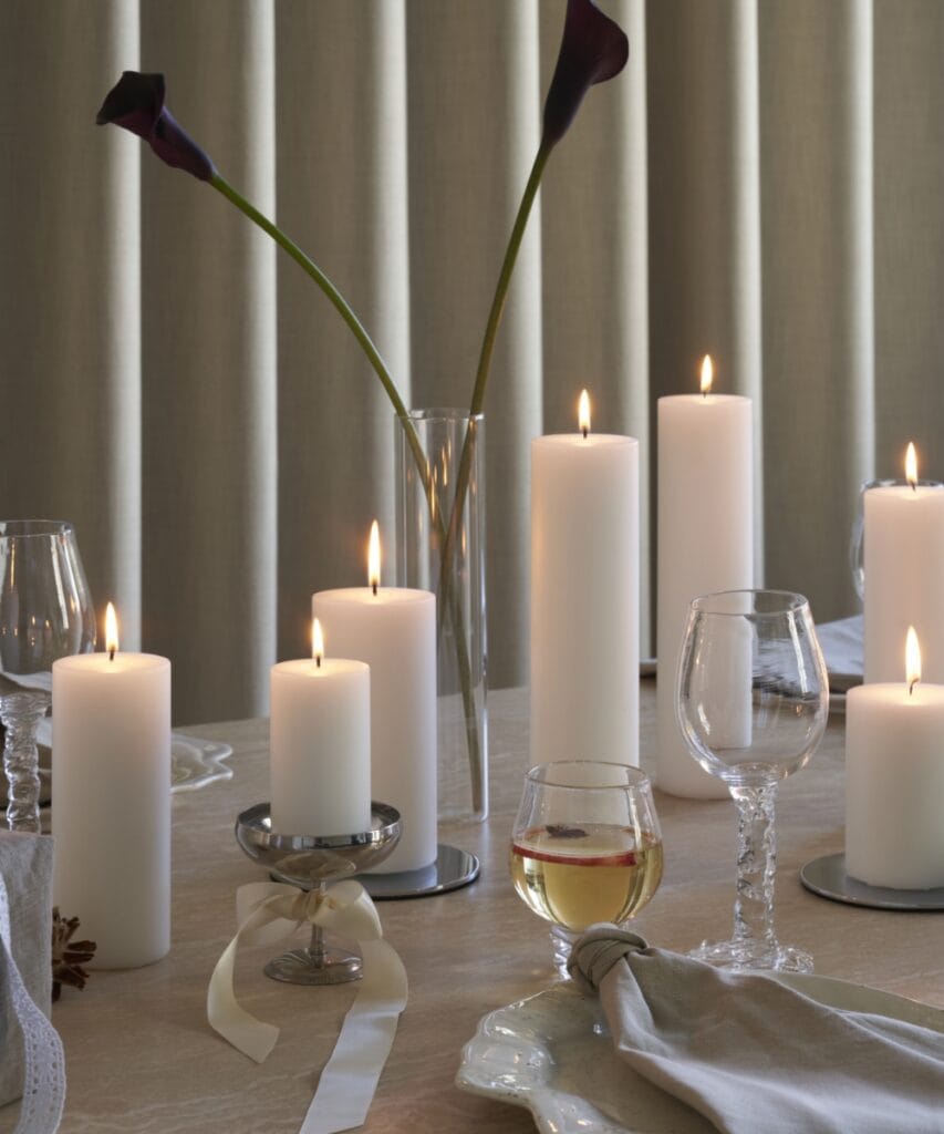 Silky pillar candle lifestyle