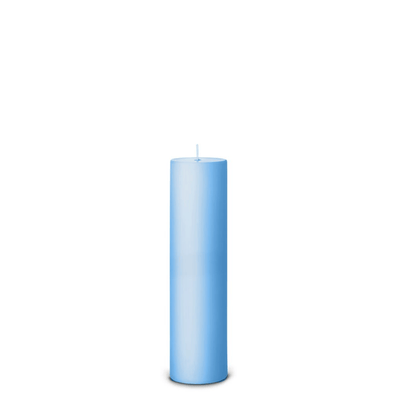 Sky Blue pillar candle side view