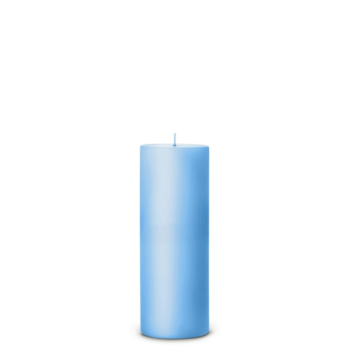Sky Blue pillar candle angle