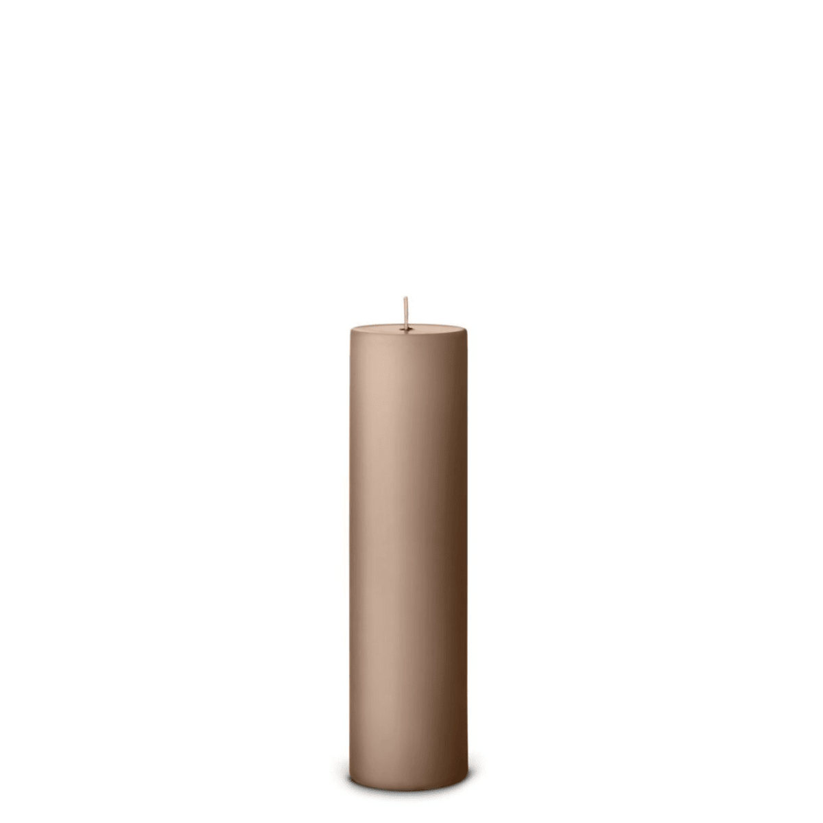 Soft Clay pillar candle side view