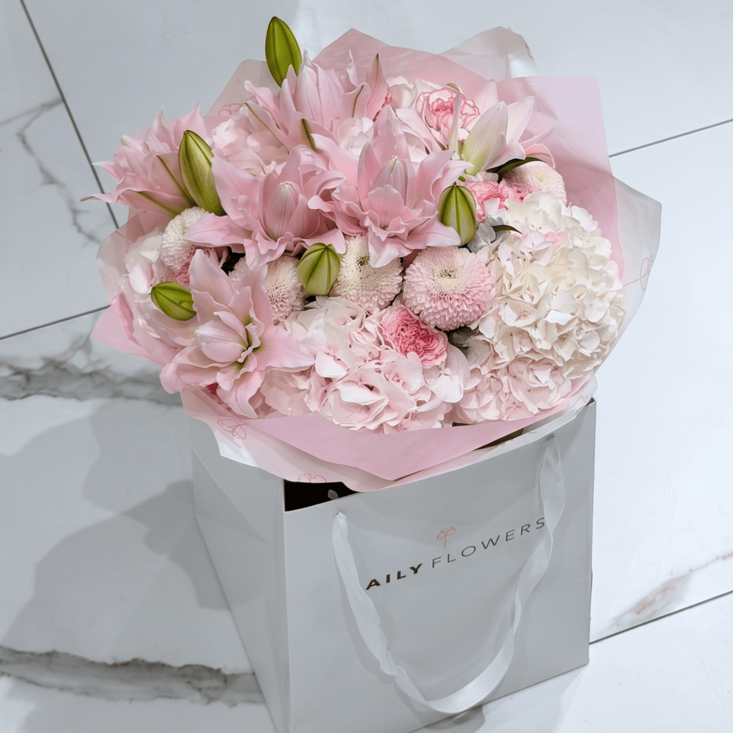 Pink Lily Dream bouquet with lilies by Daily Flowers