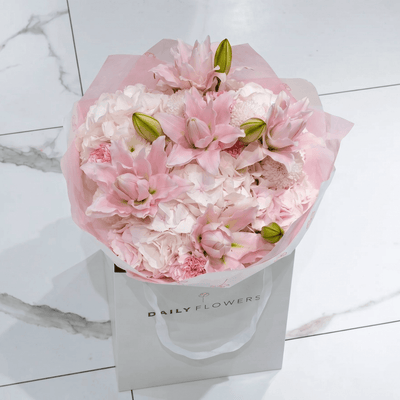 Pink Lily Dream bouquet with lilies by Daily Flowers