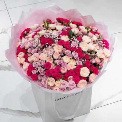 Pink Rosy Romance XL flower bouquet Daily Flowers