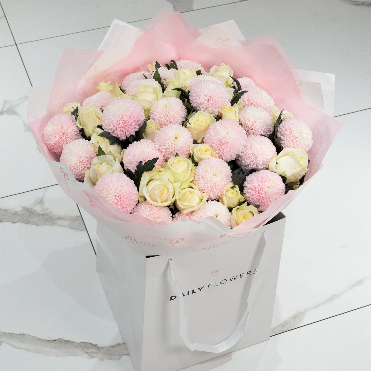 Pink Snow Princess bouquet Daily Flowers Amsterdam
