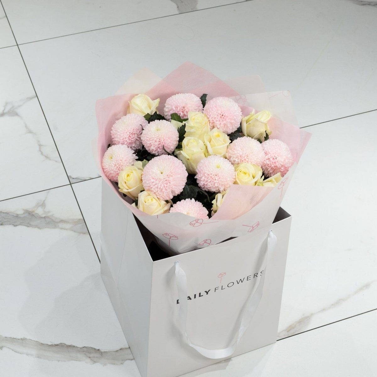 Pink Snow Princess bouquet hero Daily Flowers