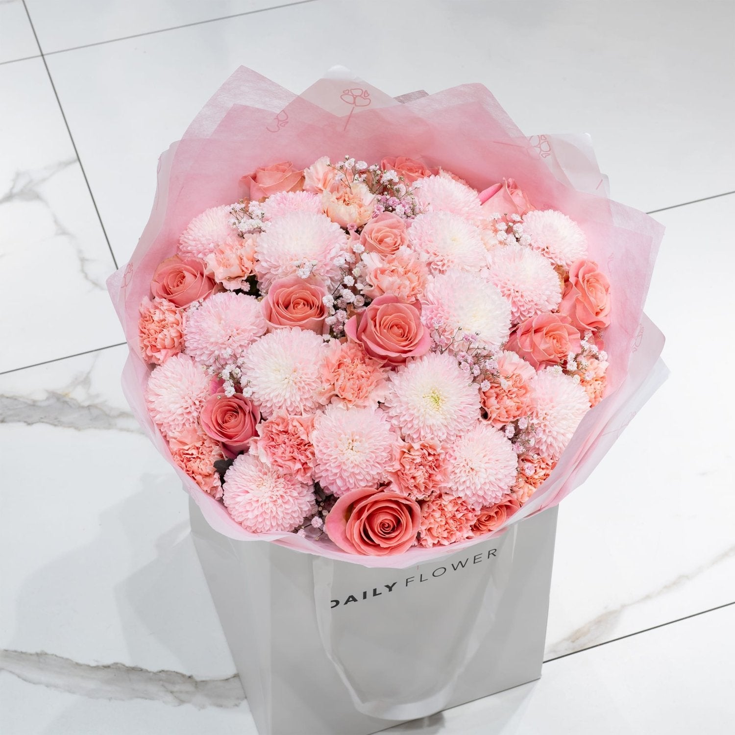 Posh Pink Party flower bouquet large Daily Flowers Amsterdam