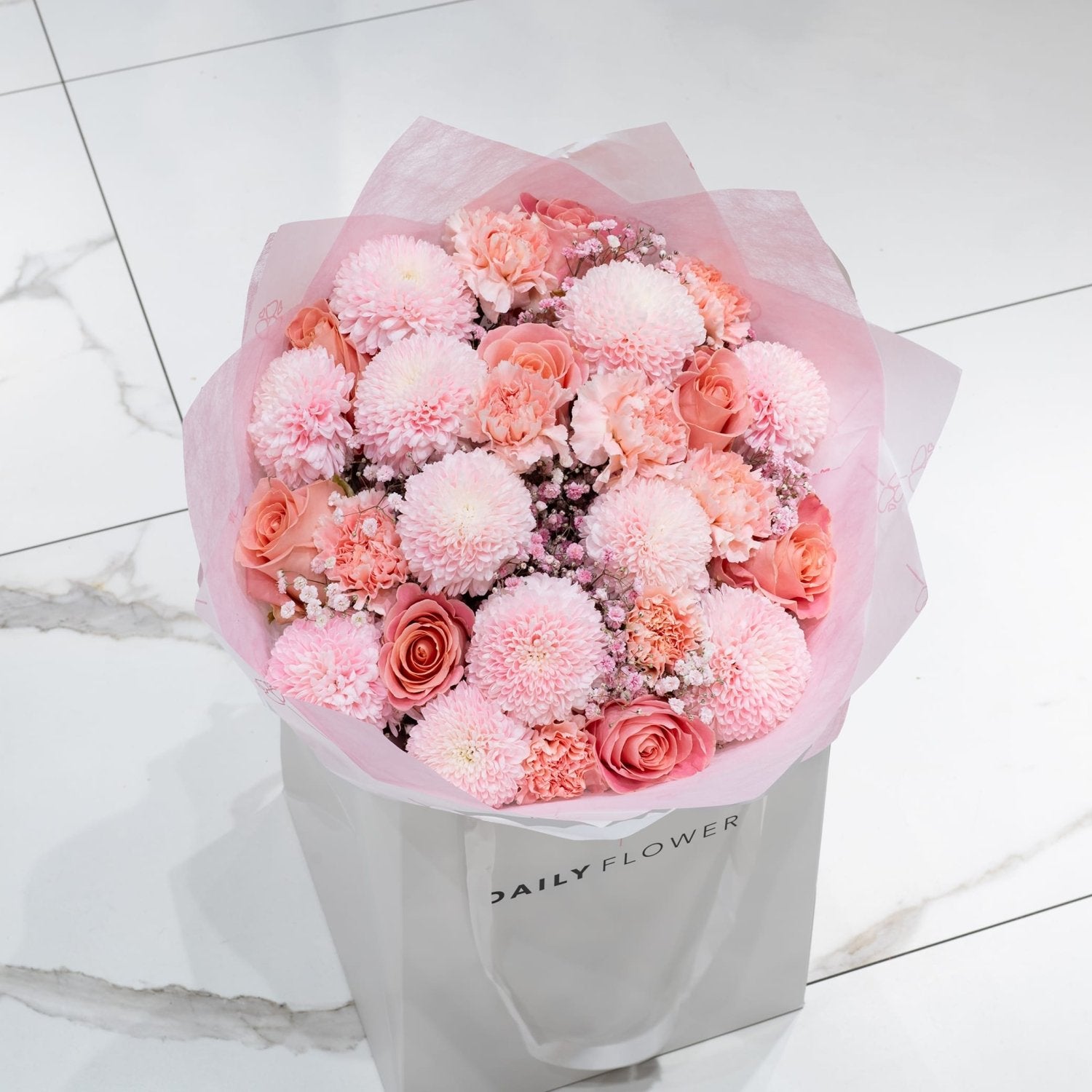 Posh Pink Party flower bouquet medium Daily Flowers Amsterdam