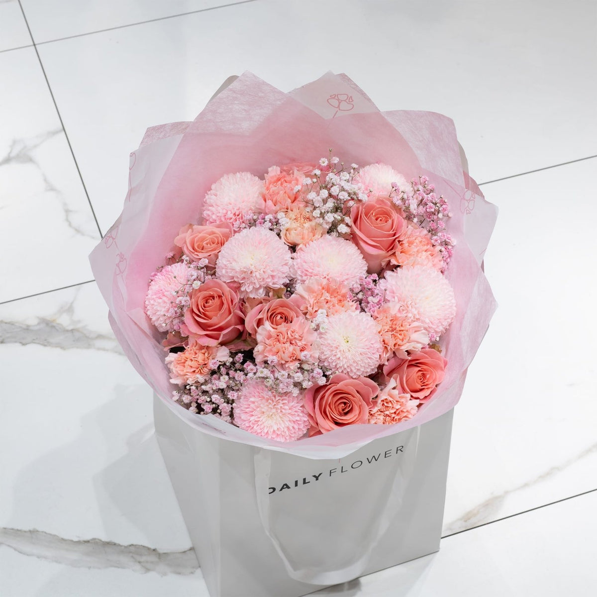 Posh Pink Party flower bouquet small Daily Flowers Amsterdam