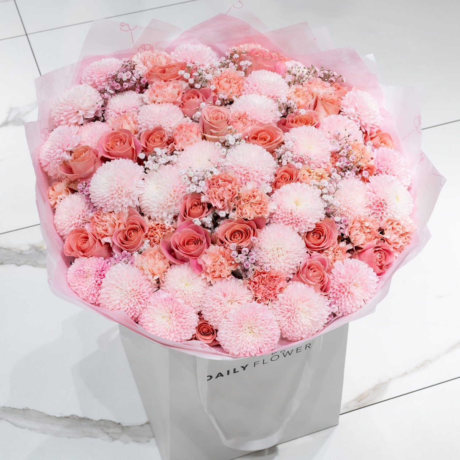 Posh Pink Party flower bouquet XL Daily Flowers Amsterdam