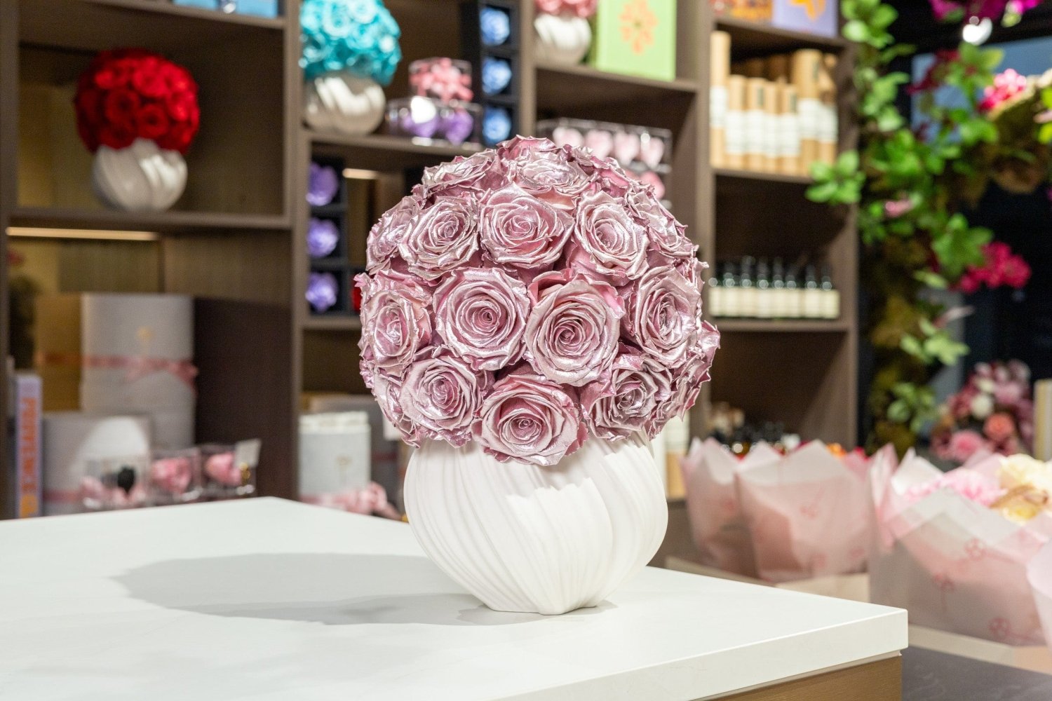 Preserved Rose Bowl top view Daily Flowers