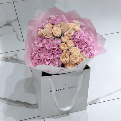 Royal Princess Blush bouquet with roses by Daily Flowers