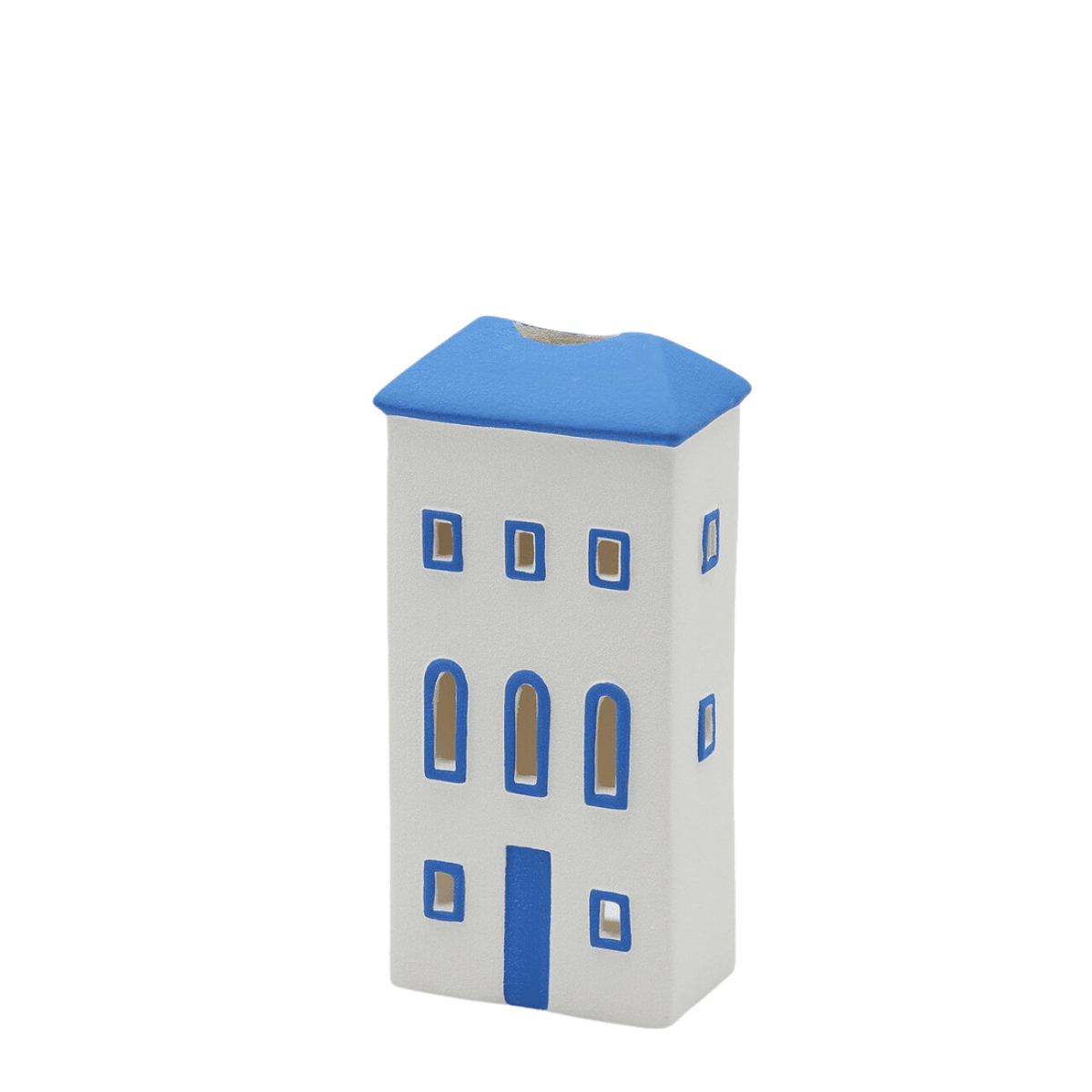 White blue tealight house tall model