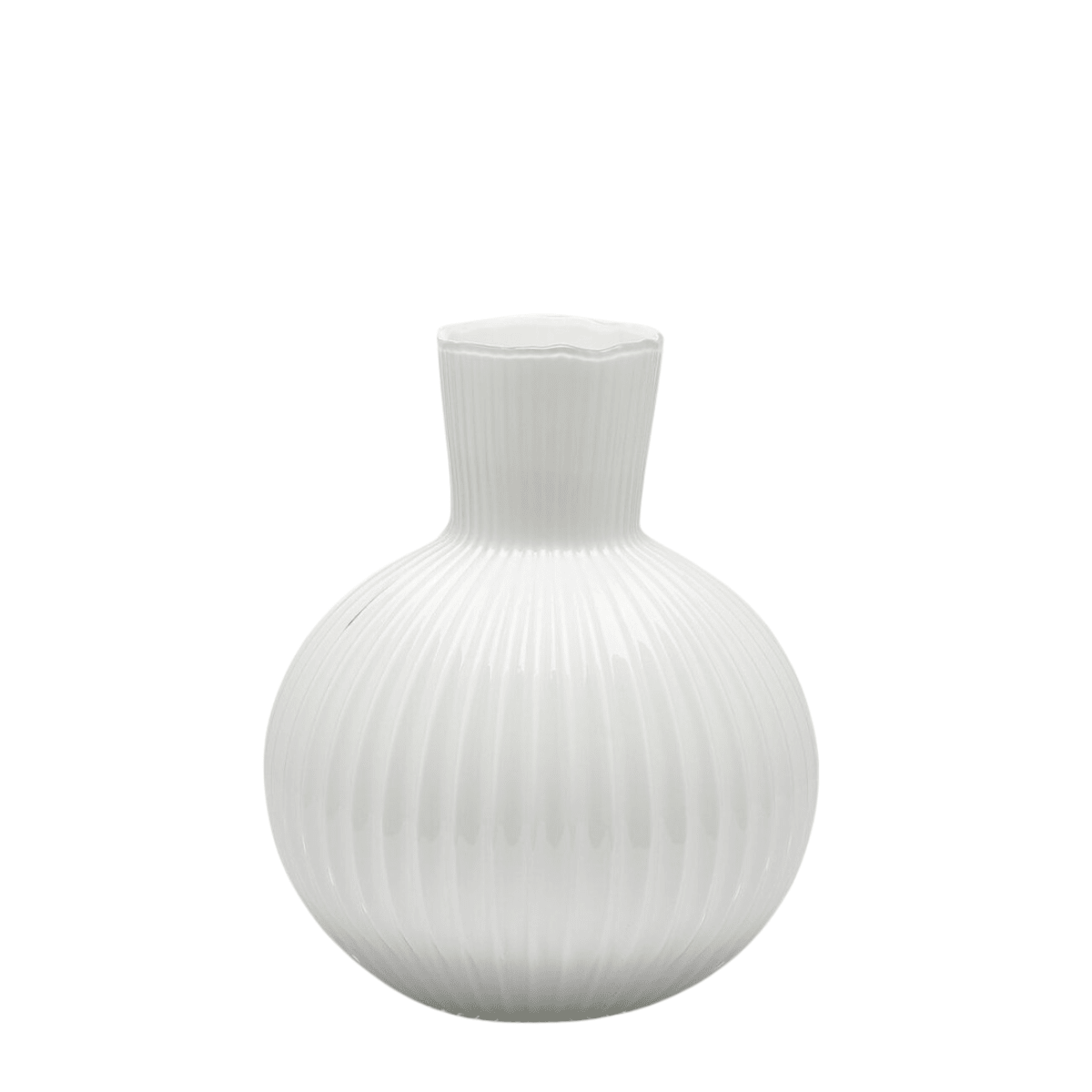 White Ampolla flower vase side view