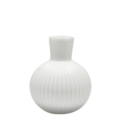White Ampolla flower vase side view