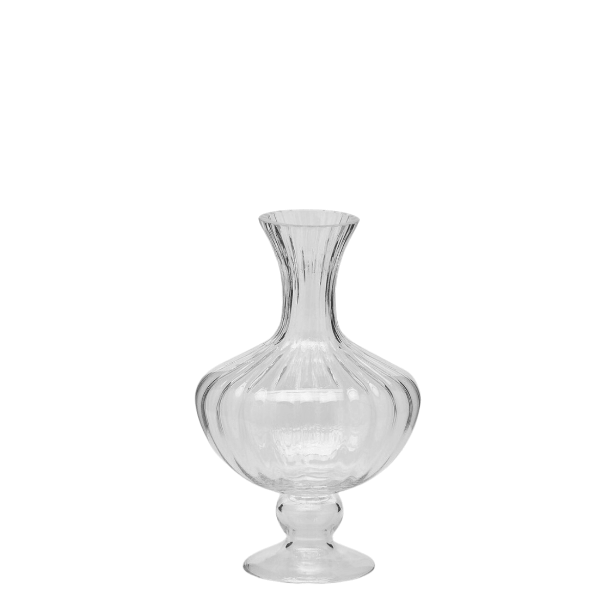 Clear Anfora flower vase side view