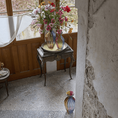 Rainbow Anfora flower vase angle