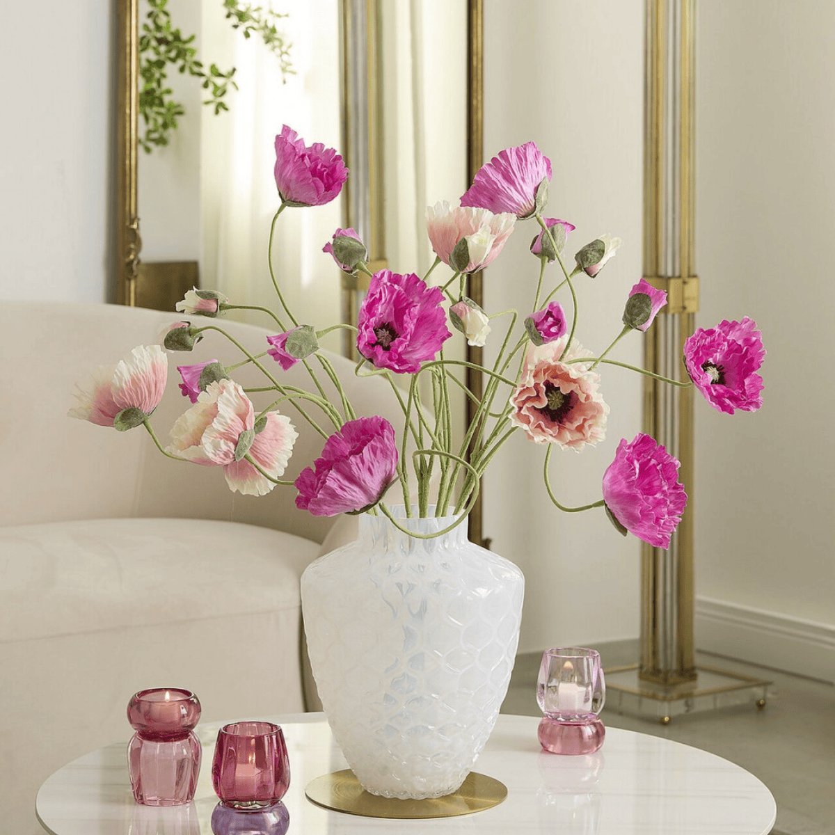 White Honeycomb vase product shot