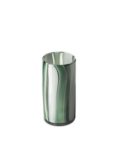 White green Yu cylinder flower vase medium side view