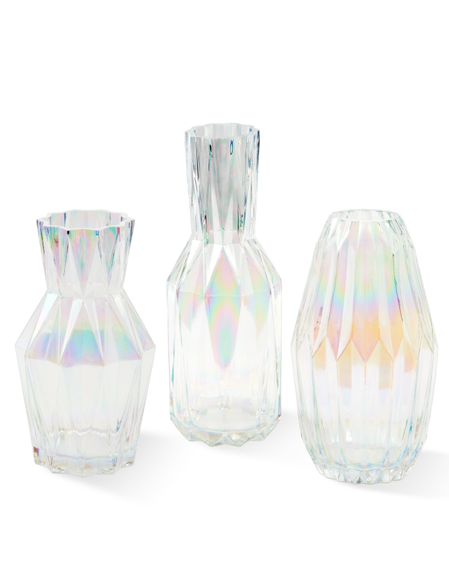 Vase folds glass luster - S